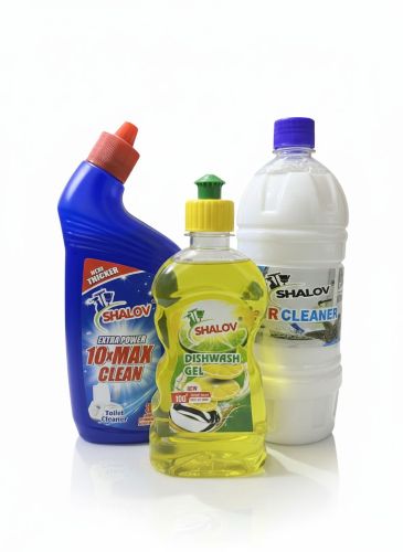 SHALOV Cleaning Kit, Toilet Cleaner 500ml, Dishwash Gel 250ml, Floor Cleaner 1Litre, Multi-Purpose Household Cleaning Set