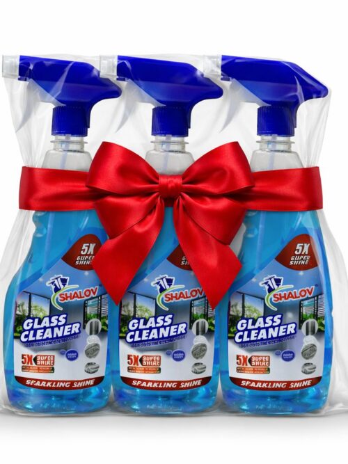 SHALOV Glass Cleaner Spray – 5X Shine, Blue (Pack of 3)